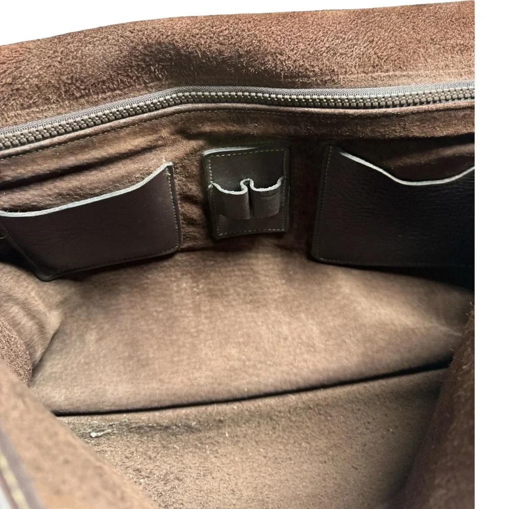 Jack Georges Vintage Brown Leather Executive Briefcase Messenger Satchel USA